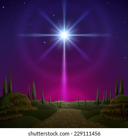 Star of Bethlehem, Christmas greeting card. EPS 10, contains transparency.