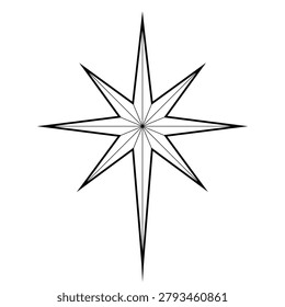 Star of Bethlehem Icon. Christmas star. Glitter Sparkling vector illustration