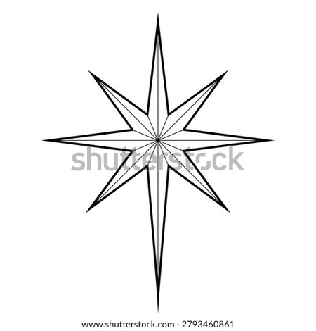 Star of Bethlehem Icon. Christmas star. Glitter Sparkling vector illustration