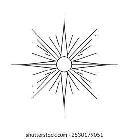 Star of Bethlehem. Symbol of Jesus birth. One line drawing. Vector illustration