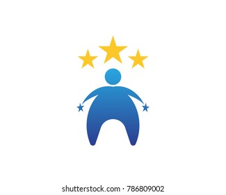 Star big people logo design template