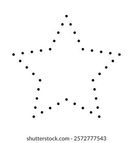 Star black dotted lines. Five pointed star