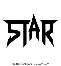 star black metal fashion sticker t shirt music vector illustration template design