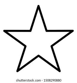 star, black outline icon isolated on white background. vector illustration