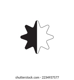 Star with Black shape design template 