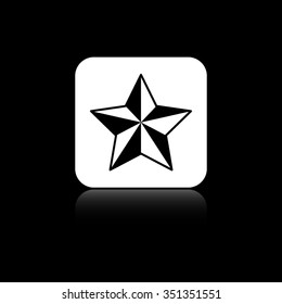 Star - black vector icon on the white button