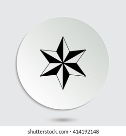 star - black vector  icon with shadow