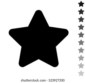 Star - black vector icon and ten icons in  shades of grey