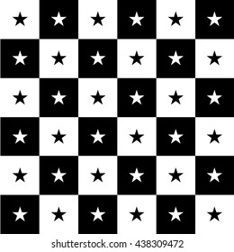 Star Black White Chess Board Background Vector Illustration