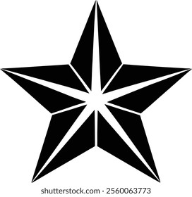 star black and white silhouette vector design