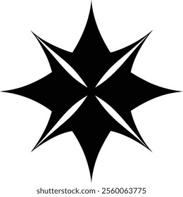 star black and white silhouette vector design
