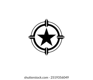 Star Black and White Square Icon