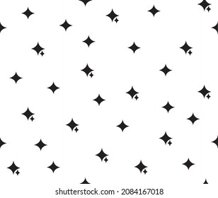 Star. Black, white stars pattern. Vector symbol illustration. Sparkles, shining, burst. cristmas vector symbols isolated. Black background