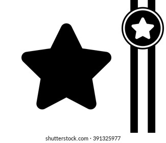 star - black and white vector icon