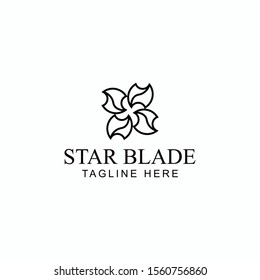 star blade logo vector concept with mono line and minimalist styles