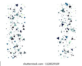 Star Blast, Glass Memphis Vector Frame. Explosion, Triangle Flying Particles Grunge Border Design. Broken Moving Vortex Particles Exploding Glass Frame. Shattered Textured Dynamic Modern Background.