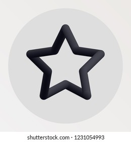 Star blended bold black line icon. Vector illustration of star shape fluid pictogram in a circle over white background for your graphic and web design