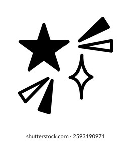 star blink flare shiny movie bioskop film festival cannes cinema theater - icon logo flat element graphic sketch symbol vector sticker set pack sheet