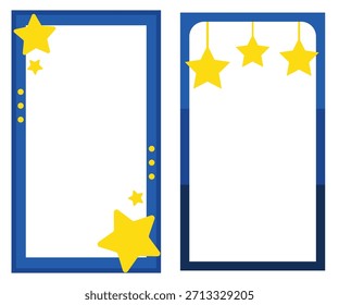 Star blue frame template for social media, advertising and banner