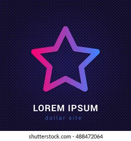 Star Blue & Red colorful gradient attractive bright material Icon / Logo Design
