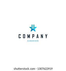 Star Blue Sky Abstract Modern Tech Creative Business Logo