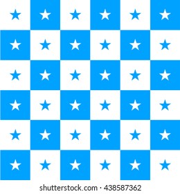 Star Blue White Chess Board Background Vector Illustration