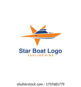 Star Boat Logo Vector Illustration