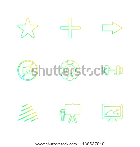star body building board ,chart graph percentage navigation share money  id card naviagation breifcase icon vector design flat collection style creative icons