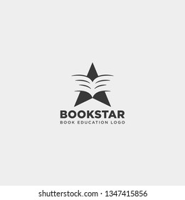 star book education gradient negative simple logo template vector illustration icon element isolated