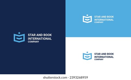 star book education solid negative simple logo template vector illustration icon element isolated