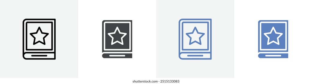 star book icon vector set use for web ui or app