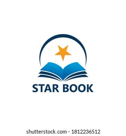 Star Book Learning Logo Template Design Vector