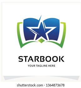 Star Book Logo Design Template Inspiration