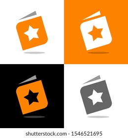 Star book logo design template, education concept illustration - Vector