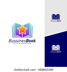 Plantilla vectorial de diseño del logotipo de Star Book, Concepto de diseño del libro de ilustraciones, símbolo de icono