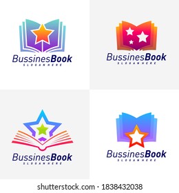 Star Book logo design vector template, Illustration Book design Concept, Icon symbol
