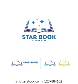 Star Book logo designs concept vector illustration, Shine Book logo template symbol