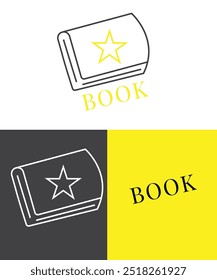 Designs de logotipo de livro de estrelas, Logotipo de livro, Modelo de logotipo de livro educativo