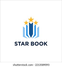 Star book logo template design vector.