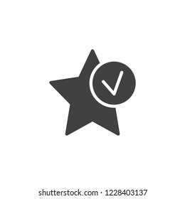 Star bookmark add vector icon. filled flat sign for mobile concept and web design. Add favorite star with check simple solid icon. Symbol, logo illustration. Pixel perfect vector graphics