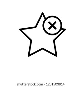 Star bookmark delete outline icon