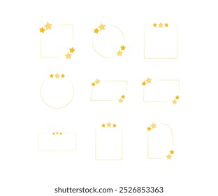 Colección de marco de borde de estrella. Diseño de Vector decorativo plano ilustración aislada.