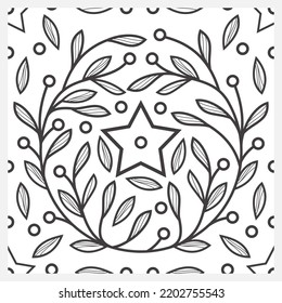 Star botanic Seamless patterns logo abstract geometric graphic design simple white background