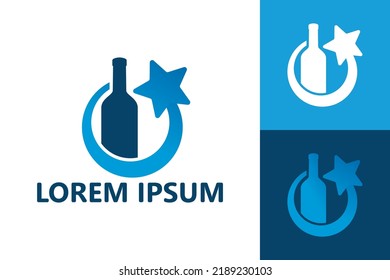 Star bottle drink logo template design vector