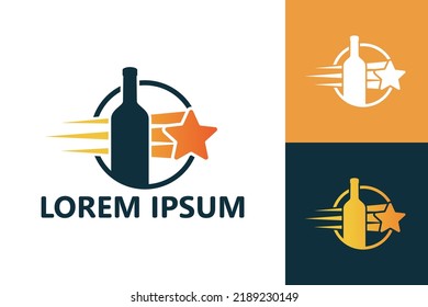 Star bottle drink logo template design vector