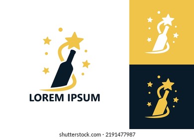 Star bottle drink logo template design vector