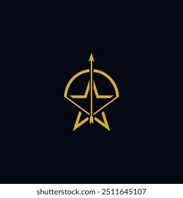 Star bow with arrow logo design.