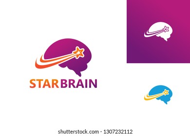 Star Brain Logo Template Design Vector, Emblem, Design Concept, Creative Symbol, Icon