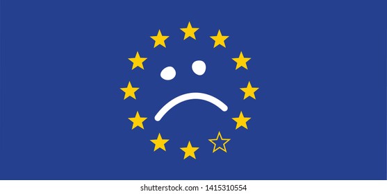 Star. Brexit negotiate. Negotiation referendum agreement, no deal exit concept, Britain, England London or Brussel, Europe, Europa, EU or British flag symbol Exchange, tax, Boris Johnson.