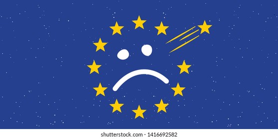 Star. Brexit negotiate. Negotiation referendum agreement, no deal exit concept, Britain, England London or Brussel, Europe, Europa, EU or British flag symbol Exchange, tax, Boris Johnson.